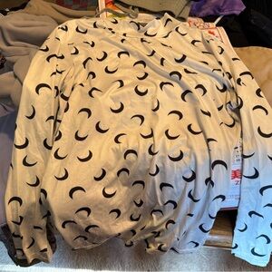 White and Black Moon Patterned Men's Shirt